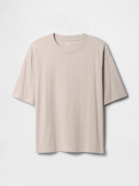 GAP Men's Vintage Soft Boxy T-Shirt, Frosty Morning (Tan), Medium, EUC
